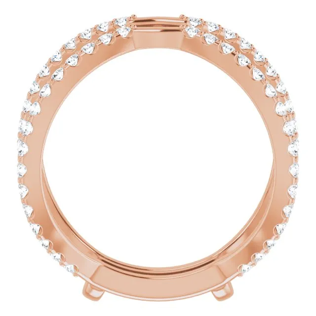 TreasureFineJeweler Rings 14K Rose 58 CTW Natural Diamond Ring Guard