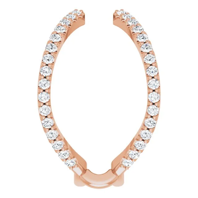 TreasureFineJeweler Rings 14K Rose 58 CTW Natural Diamond Ring Guard