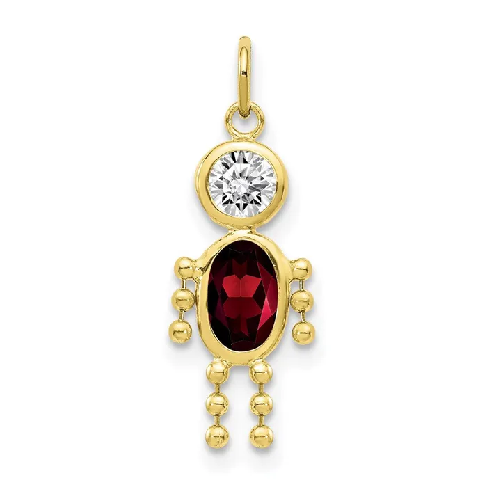 TreasureFineJewelers 10k January Boy Birthstone Charm Charm Necklaces