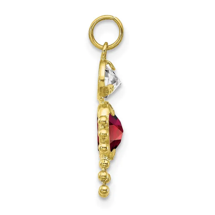 TreasureFineJewelers 10k January Boy Birthstone Charm Charm Necklaces