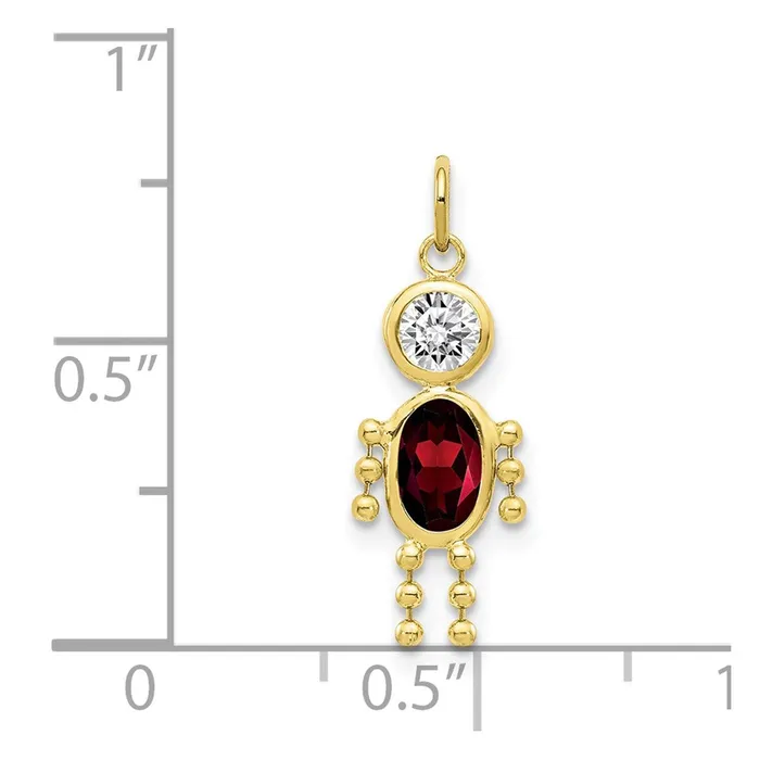 TreasureFineJewelers 10k January Boy Birthstone Charm Charm Necklaces