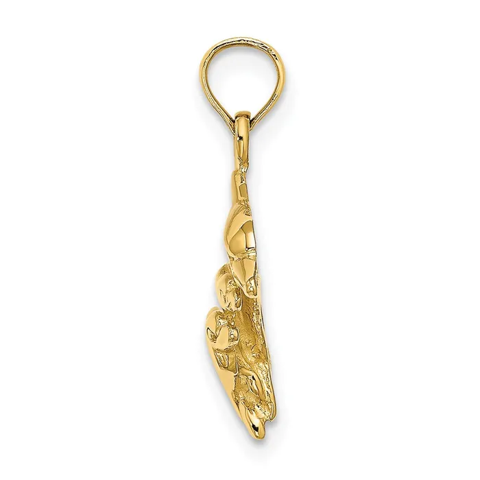 TreasureFineJewelers 14K Dolphin w 2 Baby Dolphins Charm Charm Necklaces