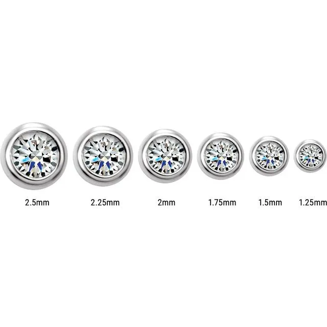 TreasureFineJewelers 14K White Gold 25 mm Round Natural Swiss Blue Topaz Micro BezelSet Earrings Earrings
