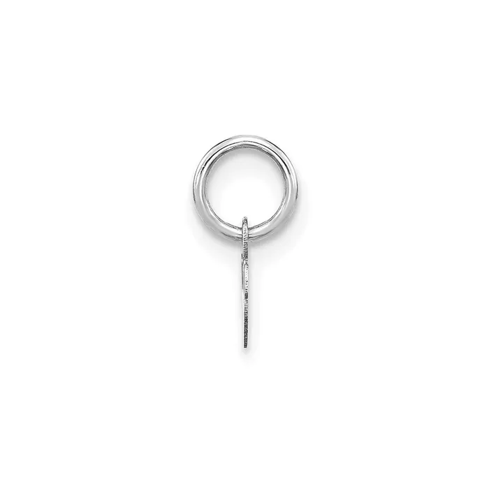 TreasureFineJewelers 14k White Gold Lower case Letter W Initial Charm Charm Necklaces