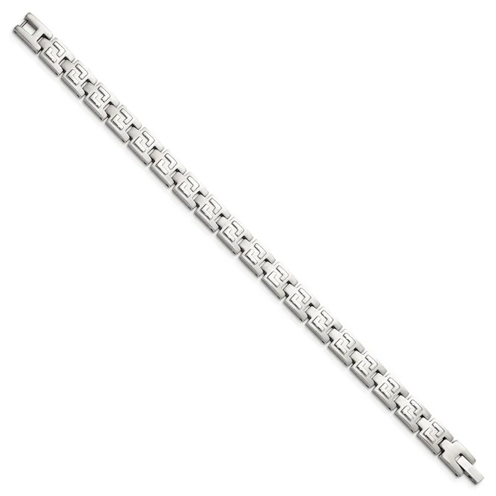 TreasureFineJewelers Bracelets Chisel Stainless Steel Brushed and Polished 85 inch Link Bracelet