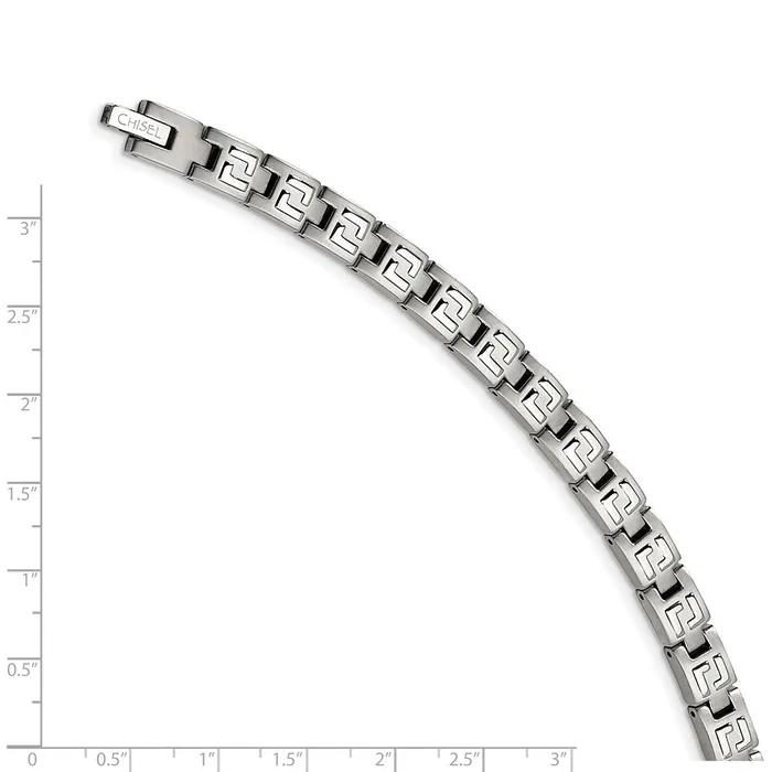 TreasureFineJewelers Bracelets Chisel Stainless Steel Brushed and Polished 85 inch Link Bracelet
