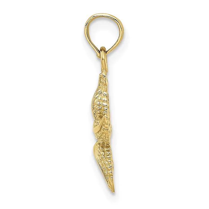 TreasureFineJewelers Charm Necklaces 10K Textured Starfish Charm