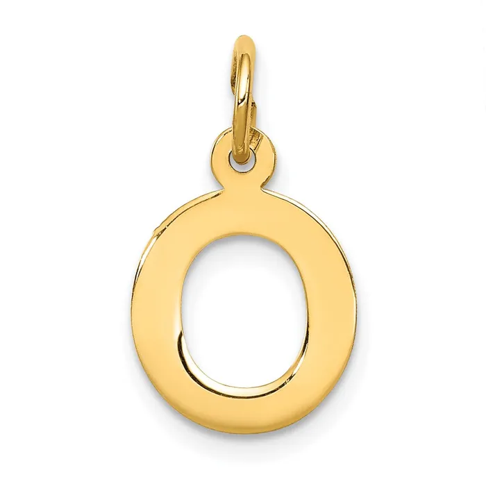 TreasureFineJewelers Charm Necklaces 10k Yellow Gold Small Block Initial O Charm TreasureFineJewelers Charm Necklaces 10k Yellow Gold Small Block Initial O Charm