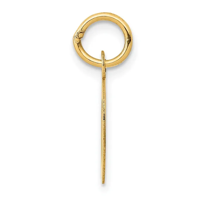 TreasureFineJewelers Charm Necklaces 10k Yellow Gold Small Block Initial O Charm