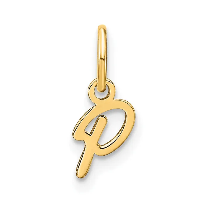 TreasureFineJewelers Charm Necklaces 10k Yellow Gold Upper case Letter P Initial Charm TreasureFineJewelers Charm Necklaces 10k Yellow Gold Upper case Letter P Initial Charm