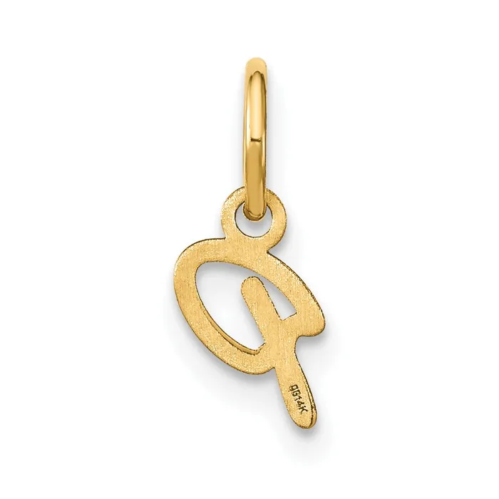 TreasureFineJewelers Charm Necklaces 10k Yellow Gold Upper case Letter P Initial Charm
