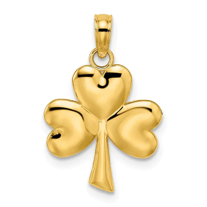 TreasureFineJewelers Charm Necklaces 14K 3Leaf Clover Charm