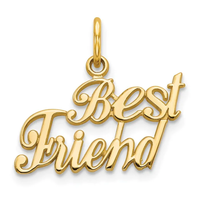 TreasureFineJewelers Charm Necklaces 14K BEST FRIEND Charm