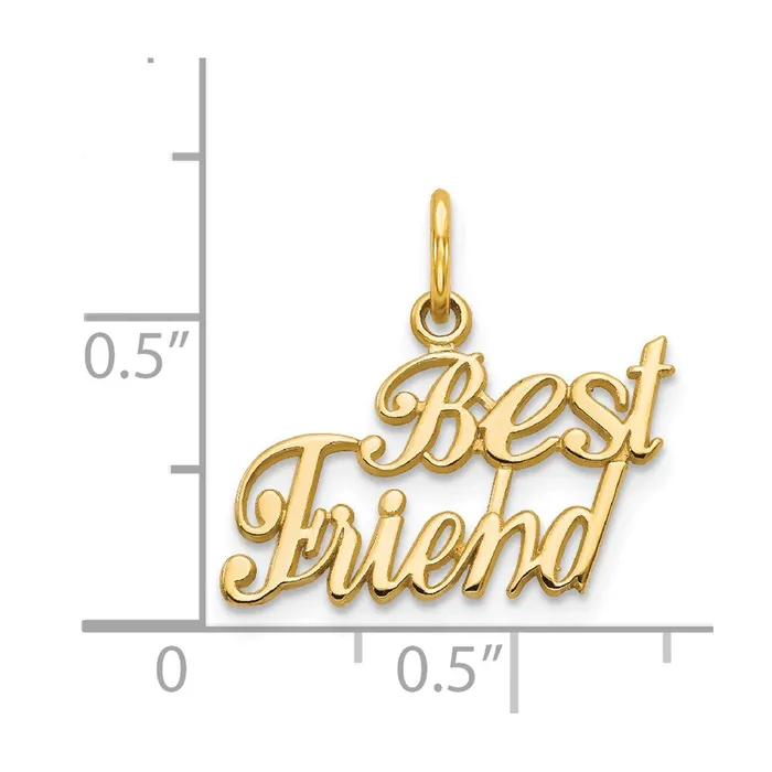 TreasureFineJewelers Charm Necklaces 14K BEST FRIEND Charm