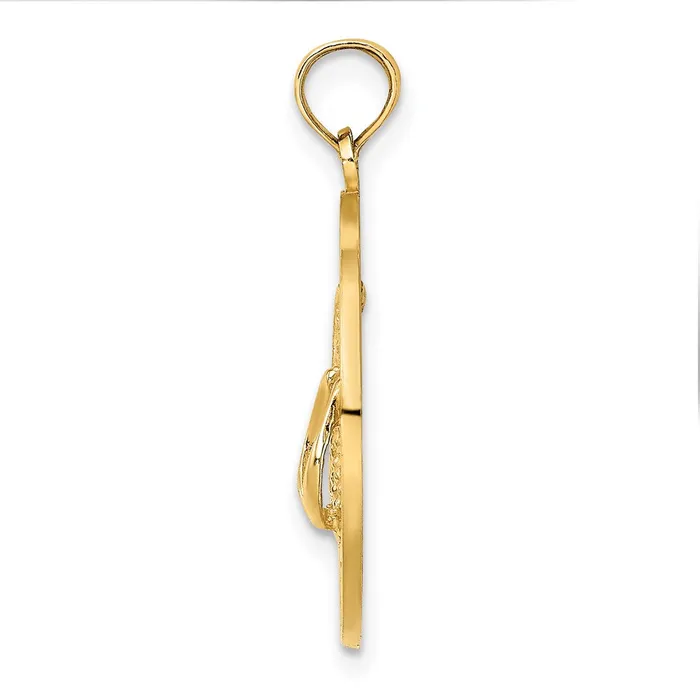TreasureFineJewelers Charm Necklaces 14K CAPE MAY w FlipFlop Charm