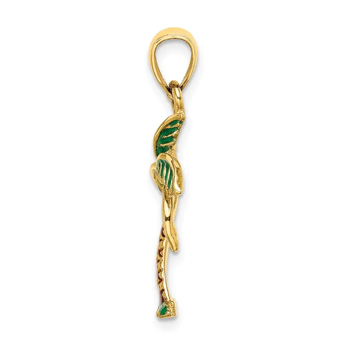 TreasureFineJewelers Charm Necklaces 14K Enamel Palm Tree Charm