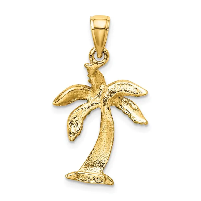 TreasureFineJewelers Charm Necklaces 14K Enamel Palm Tree Charm