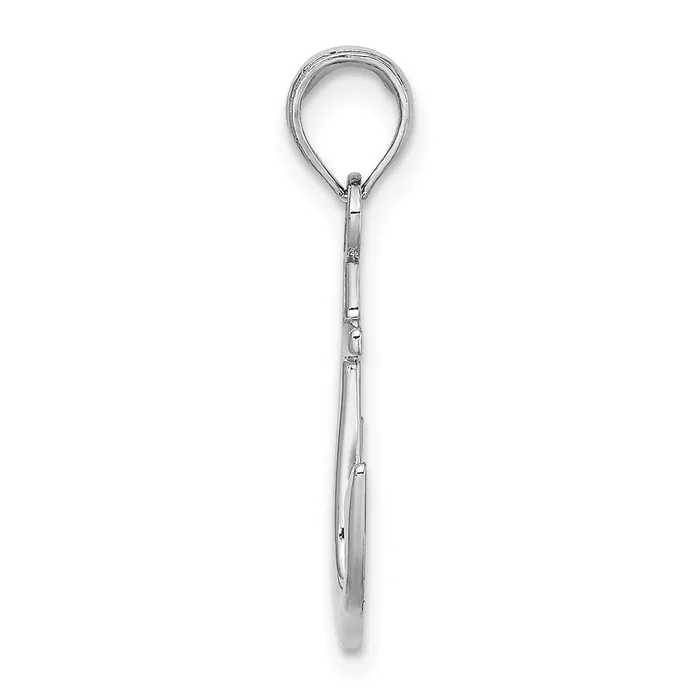 TreasureFineJewelers Charm Necklaces 14K White Gold 2D Polished Anchor Charm
