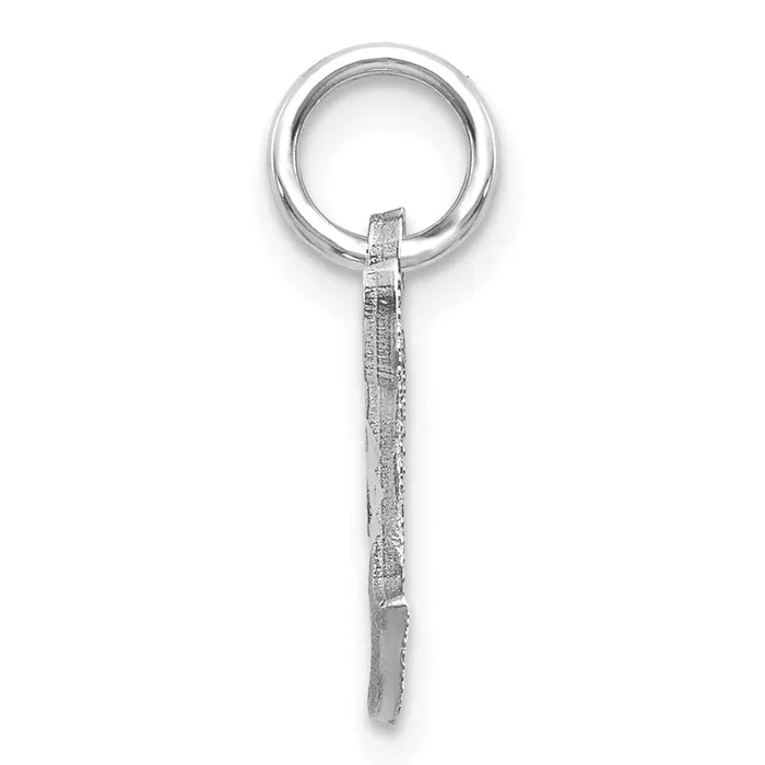 TreasureFineJewelers Charm Necklaces 14k White Gold Diamondcut Letter T Initial Charm