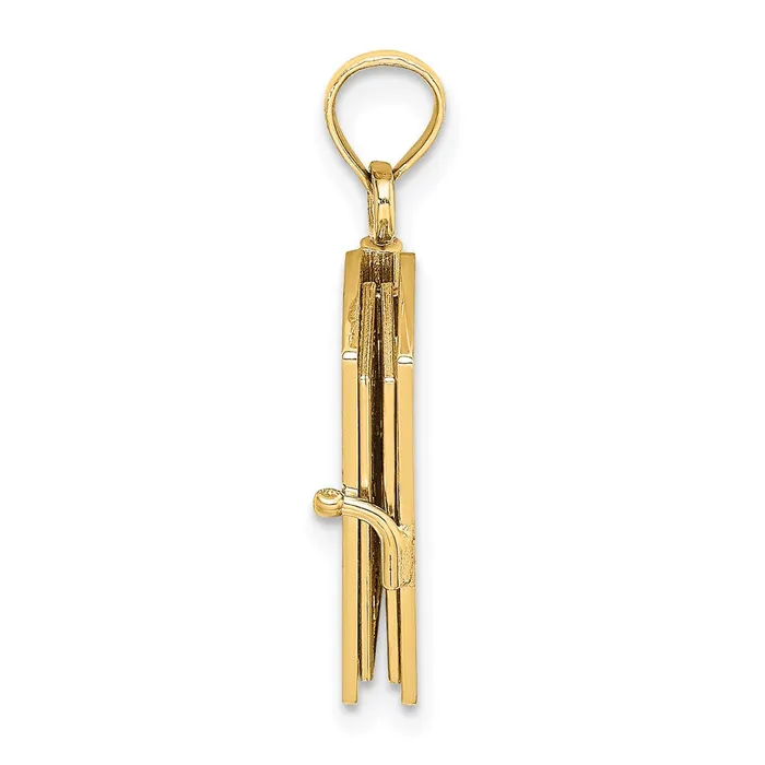TreasureFineJewelers Charm Necklaces 14k Yellow Gold 3D Moveable Santa Biblia BookSpanish Bible Charm
