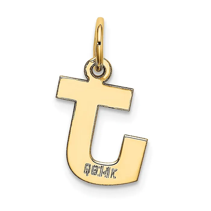 TreasureFineJewelers Charm Necklaces 14k Yellow Gold Small Block Letter J Initial Charm