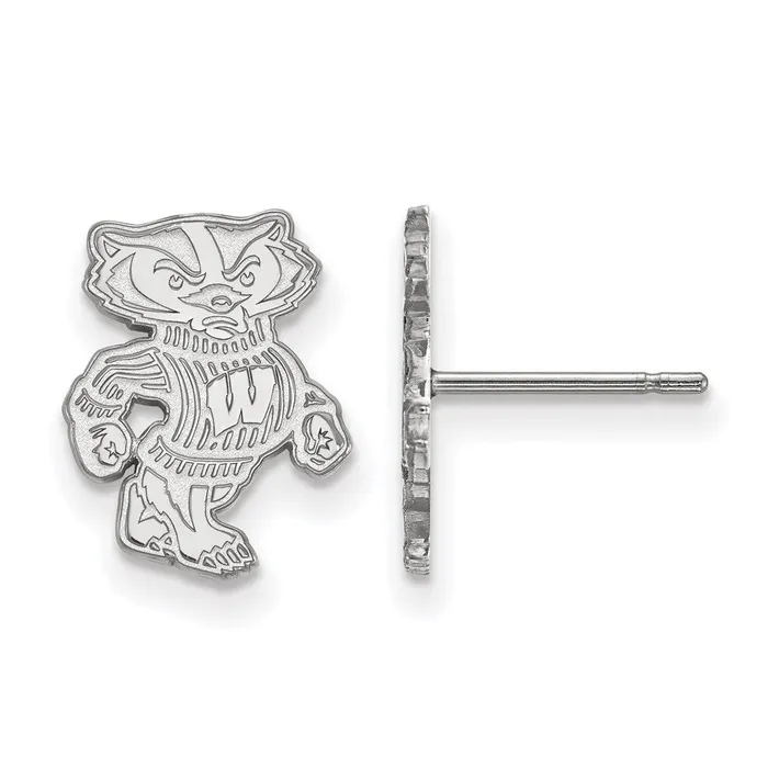 TreasureFineJewelers Earrings 14K White Gold University of Wisconsin Small Post Earrings TreasureFineJewelers Earrings 14K White Gold University of Wisconsin Small Post Earrings