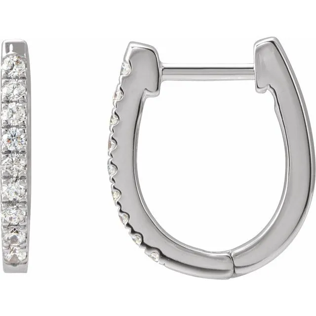 TreasureFineJewelers Earrings Sterling Silver 15 CTW Natural Diamond Hoop Earrings TreasureFineJewelers Earrings Sterling Silver 15 CTW Natural Diamond Hoop Earrings