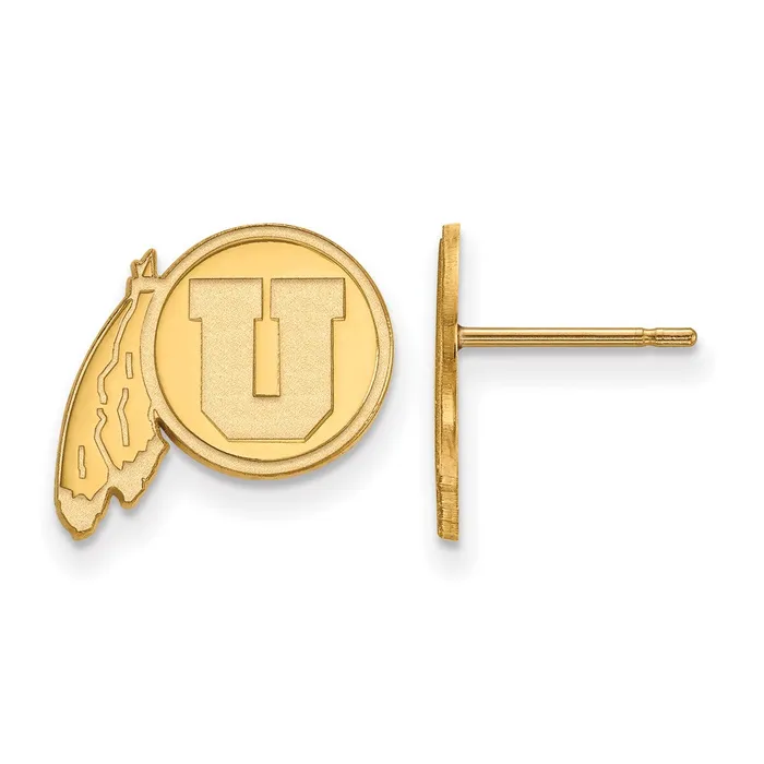 TreasureFineJewelers Earrings Sterling Silver Goldplated University of Utah Small Post Earrings TreasureFineJewelers Earrings Sterling Silver Goldplated University of Utah Small Post Earrings