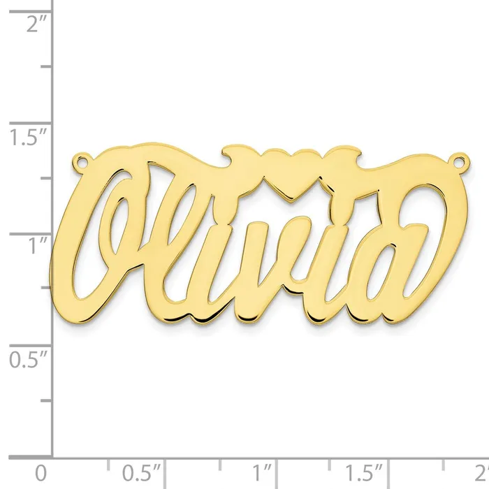 TreasureFineJewelers Necklaces 10KY Polished with Heart Name Plate