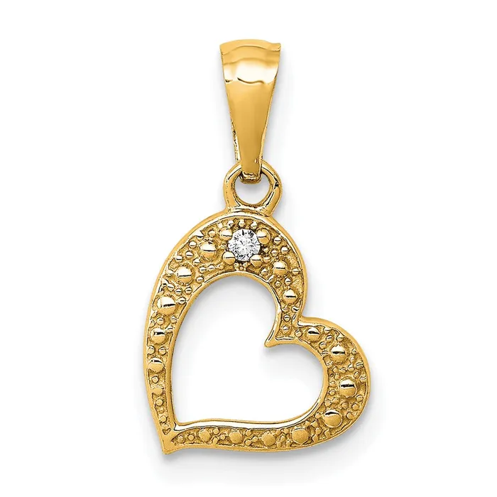 TreasureFineJewelers Necklaces 14k 01ct Diamond Heart Pendant
