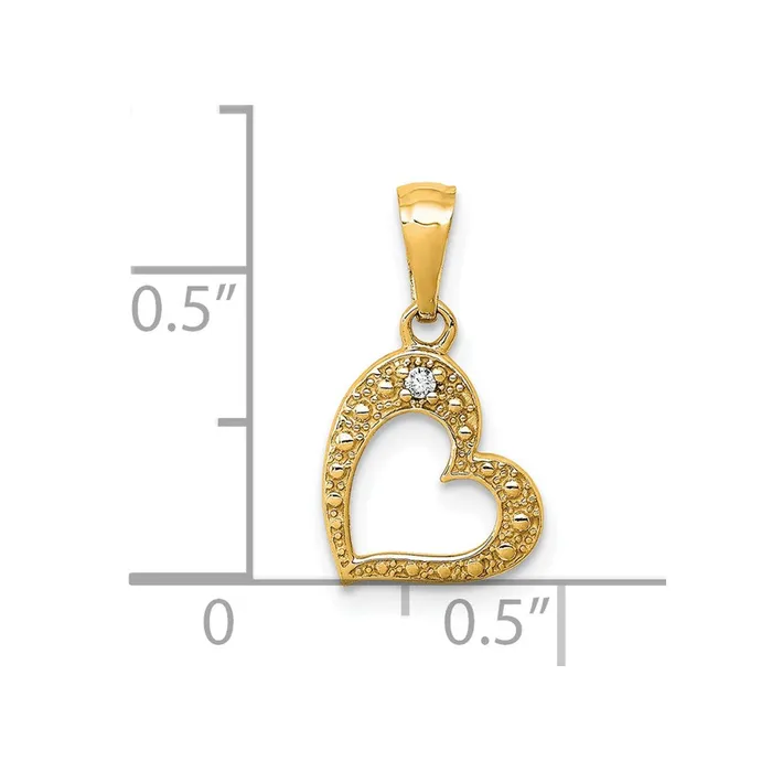 TreasureFineJewelers Necklaces 14k 01ct Diamond Heart Pendant