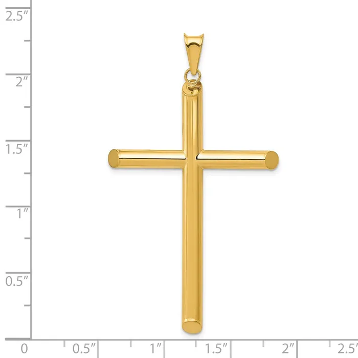 TreasureFineJewelers Necklaces 14k 3D Polished Hollow Cross Pendant