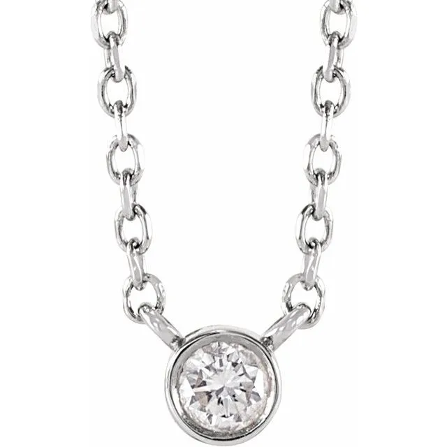 TreasureFineJewelers Necklaces 14K White Gold 110 CT Natural Diamond 1618 Necklace TreasureFineJewelers Necklaces 14K White Gold 110 CT Natural Diamond 1618 Necklace