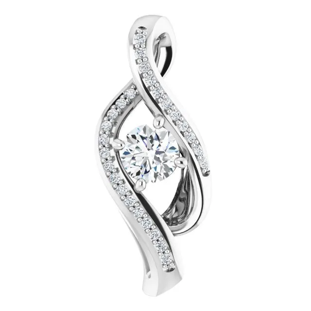 TreasureFineJewelers Necklaces 14K White Gold 13 CTW Natural Diamond Pendant TreasureFineJewelers Necklaces 14K White Gold 13 CTW Natural Diamond Pendant