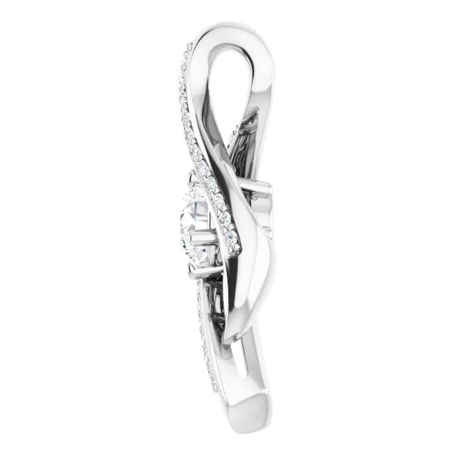 TreasureFineJewelers Necklaces 14K White Gold 13 CTW Natural Diamond Pendant