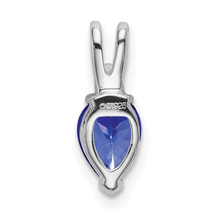 TreasureFineJewelers Necklaces 14k White Gold Pear Tanzanite and Diamond Pendant