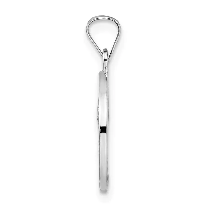 TreasureFineJewelers Necklaces 14k White Gold Polished and Satin Hollow Matka Boska Medal Pendant