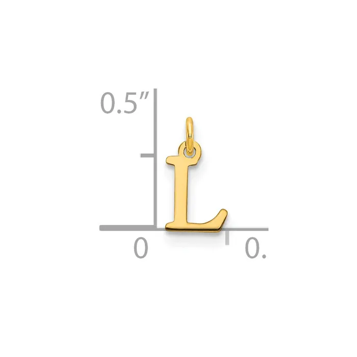 TreasureFineJewelers Necklaces 14k Yellow Gold Cutout Letter L Initial Pendant