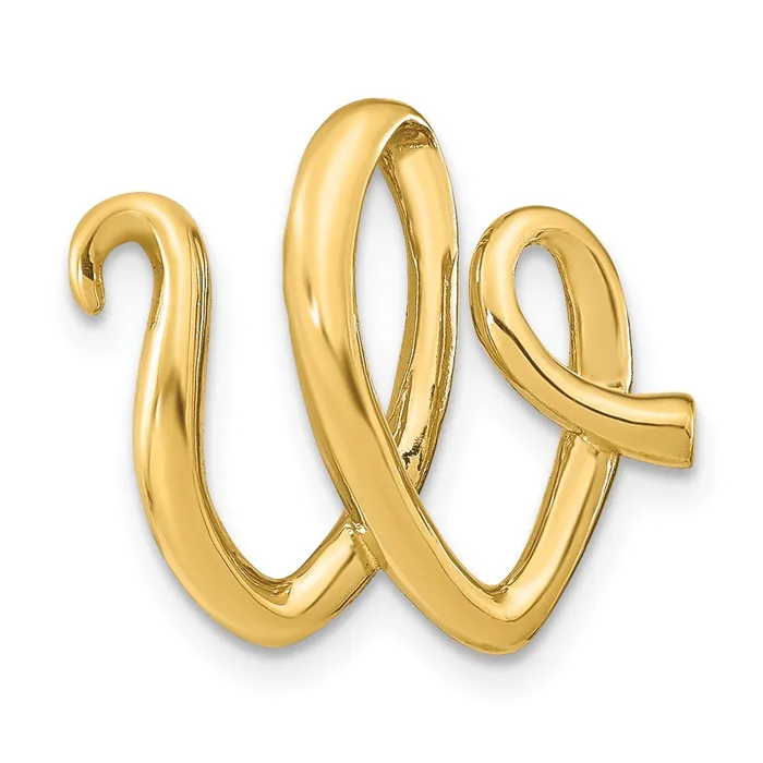 TreasureFineJewelers Necklaces 14k Yellow Gold Polished Letter W Initial Slide TreasureFineJewelers Necklaces 14k Yellow Gold Polished Letter W Initial Slide
