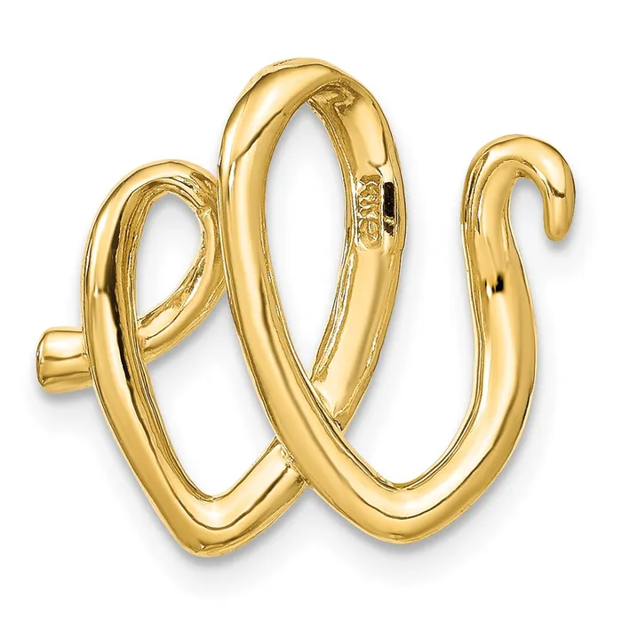 TreasureFineJewelers Necklaces 14k Yellow Gold Polished Letter W Initial Slide