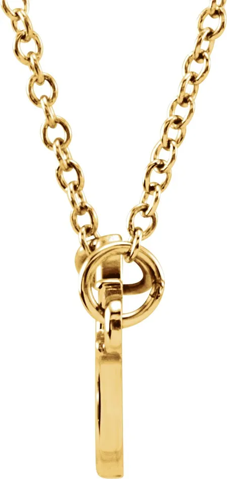 TreasureFineJewelers Necklaces 14K Yellow Gold Tiny Posh Lotus 1618 Necklace