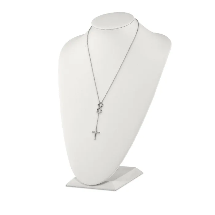TreasureFineJewelers Necklaces Chisel Stainless Steel Polished CrossInfinity Adjustable up to 25 inch Slipon Cable Chain Necklace