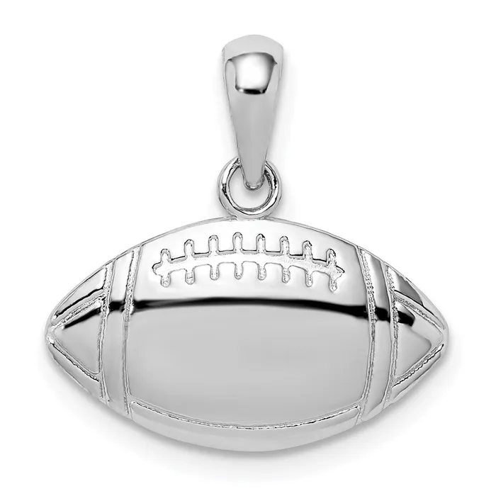 TreasureFineJewelers Necklaces Sterling Silver Polished Football Pendant