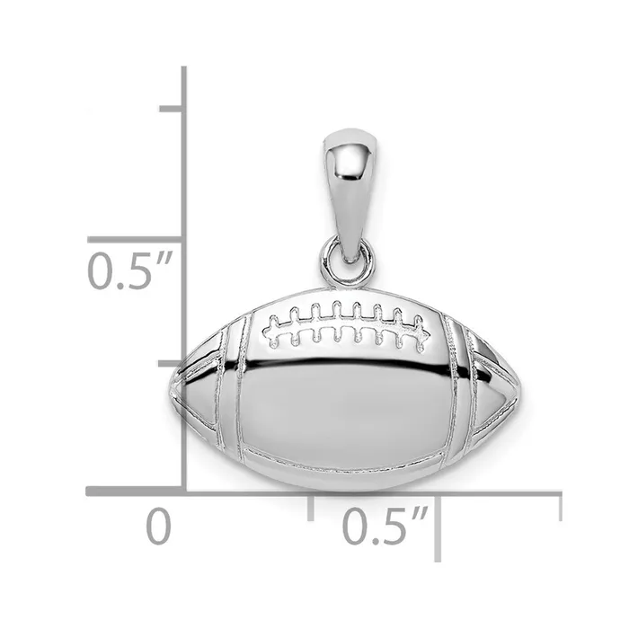 TreasureFineJewelers Necklaces Sterling Silver Polished Football Pendant