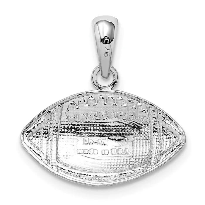 TreasureFineJewelers Necklaces Sterling Silver Polished Football Pendant