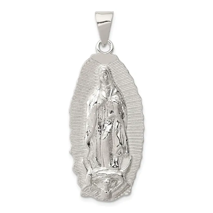 TreasureFineJewelers Necklaces Sterling Silver Polished Religious Pendant