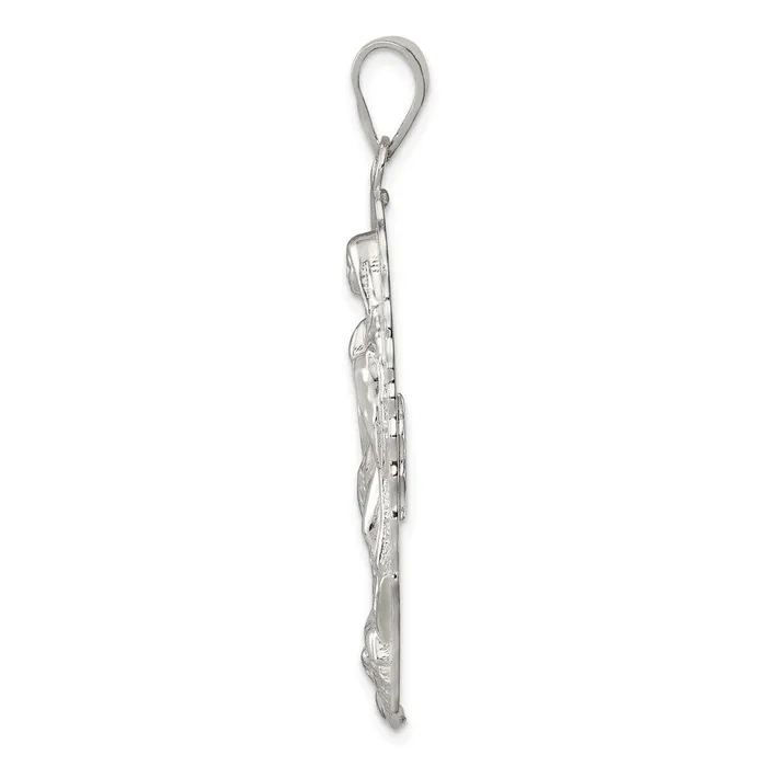 TreasureFineJewelers Necklaces Sterling Silver Polished Religious Pendant