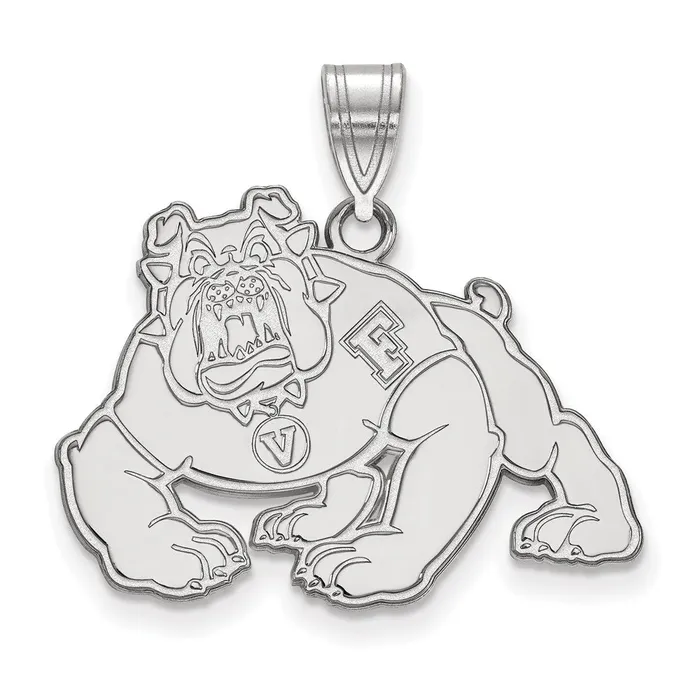 TreasureFineJewelers Necklaces Sterling Silver Rhodiumplated California State University Fresno Bulldog Large Pendant TreasureFineJewelers Necklaces Sterling Silver Rhodiumplated California State University Fresno Bulldog Large Pendant