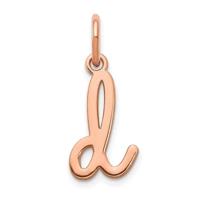 TreasureFineJewelers Necklaces Sterling Silver Roseplated Lower case Letter D Initial Charm