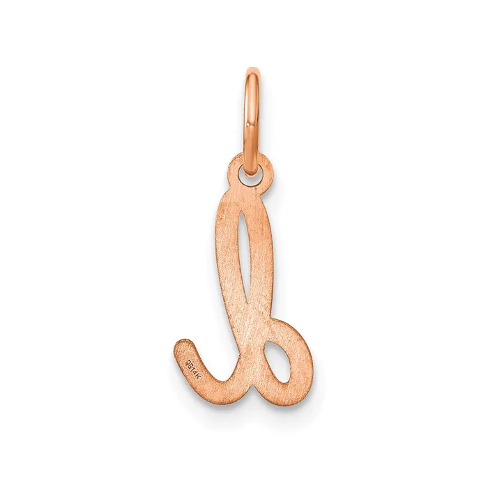 TreasureFineJewelers Necklaces Sterling Silver Roseplated Lower case Letter D Initial Charm
